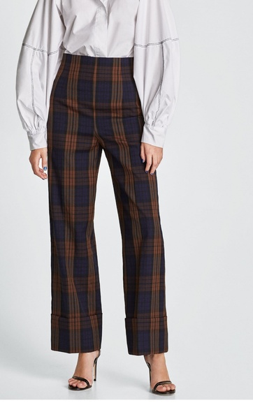high waisted check pants